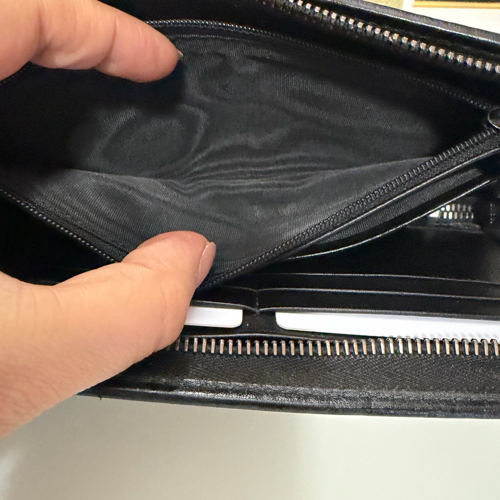 Authentic Gucci Guccissima Zip Around long leather wallet Black with COA . - Picture 7 of 11